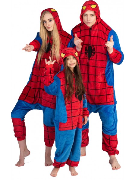Halloween Familien Spiderman Fasching Kostüm Onesie Overall Party