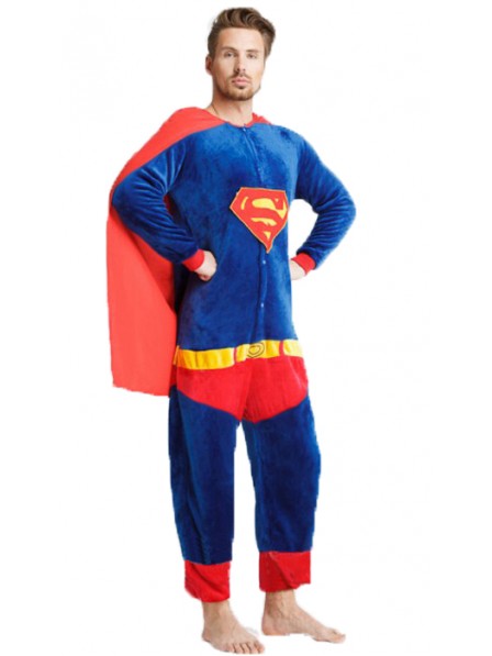Erwachsenen Superman Fasching Kostüm Onesie Schlafanzug Halloween Freizeitkleidung