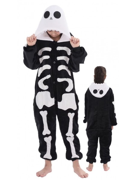 Kinder Skelett Fasching Kostüm Onesie Schlafanzug Halloween Freizeitkleidung