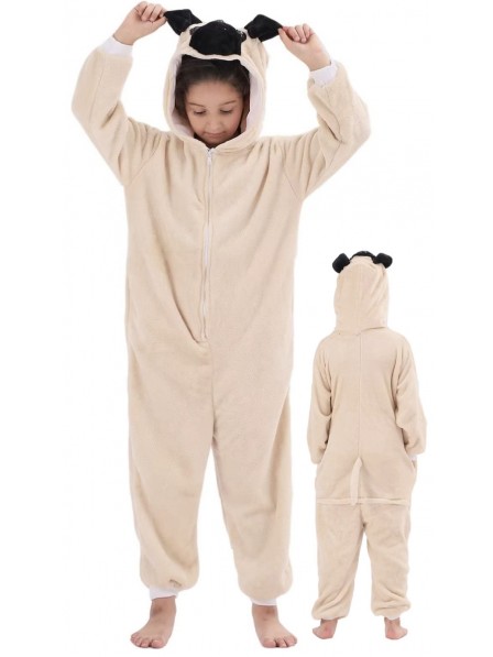 Kinder Mops Fasching Kostüm Welpen Onesie Schlafanzug Halloween Freizeitkleidung