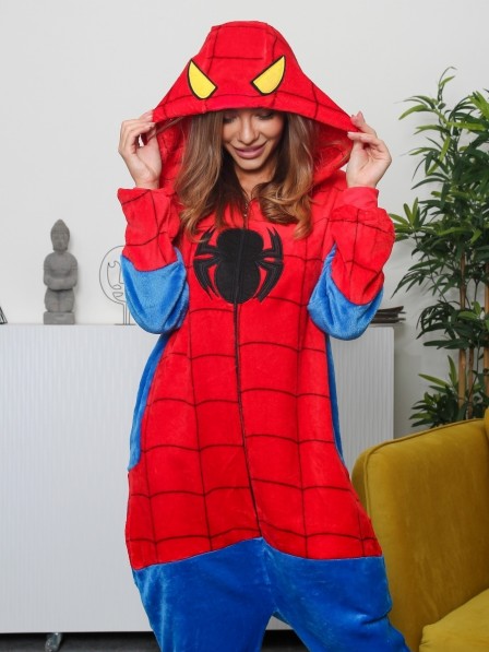 Frauen Spiderman Fasching Kostüm Onesie Schlafanzug Halloween Freizeitkleidung