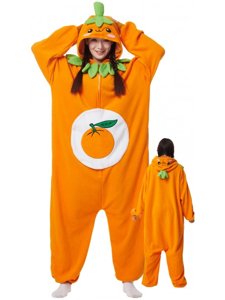 Erwachsenes Orangen Fasching Kostüm Onesie Jumpsuit Freizeitkleidung Schlafanzug Einfacher Cosplay
