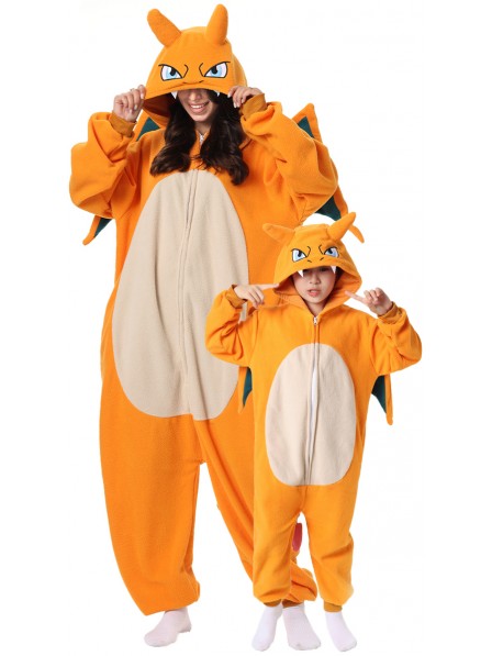 Erwachsene & Kinder Charizard Fasching Kostüm Onesie Jumpsuit Freizeitkleidung Schlafanzug Einfacher Cosplay