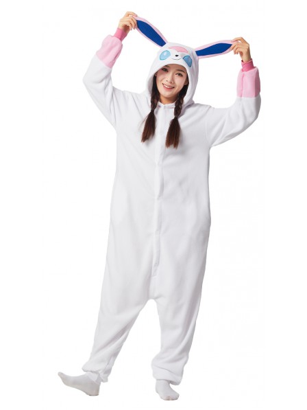 Erwachsenes Sylveon Fasching Kostüm Onesie Jumpsuit Freizeitkleidung Schlafanzug Einfacher Cosplay