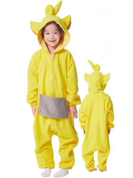 Kinder Teletubbies Laa-Laa Fasching Kostüm Onesie Jumpsuit Freizeitkleidung Schlafanzug Einfacher Cosplay-Anzug