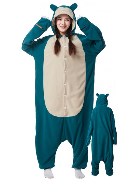 Fasching Kostüm für Damen in Übergröße Snorlax Onesie Jumpsuit Freizeitkleidung Schlafanzug Einfacher Cosplay-Anzug