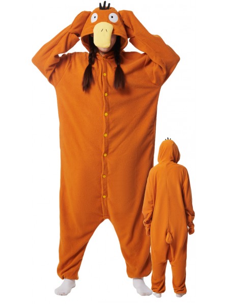 Erwachsenes Psyduck Fasching Kostüm Onesie Jumpsuit Freizeitkleidung Schlafanzug Einfacher Cosplay-Anzug