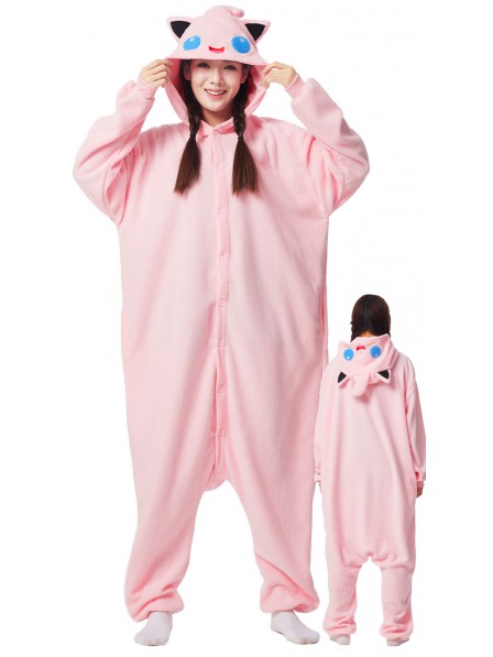 Erwachsenes Jigglypuff Fasching Kostüm Onesie Jumpsuit Freizeitkleidung Schlafanzug Einfacher Cosplay-Anzug
