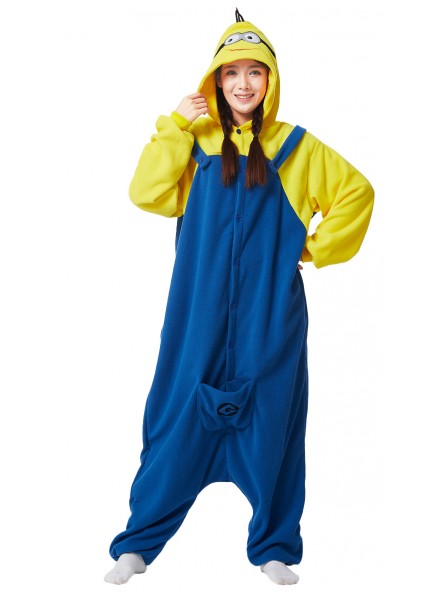 Erwachsenes Minions Fasching Kostüm Onesie Jumpsuit Freizeitkleidung Schlafanzug Einfacher Cosplay-Anzug