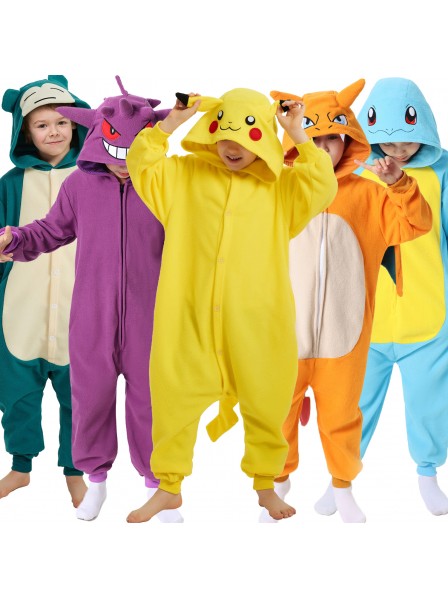 Pokémon Pikachu & Gengar & Snorlax & Squirtle & Charizard Kostüme Onesie Für Kinder Schlafanzug Geschenk