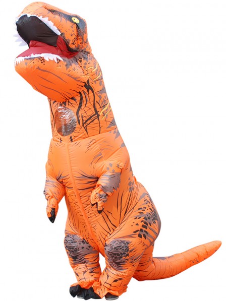 Aufblasbares Dinosaurier Kostüm Blow Up Trex Kostüme für Erwachsene und Kinder Orange