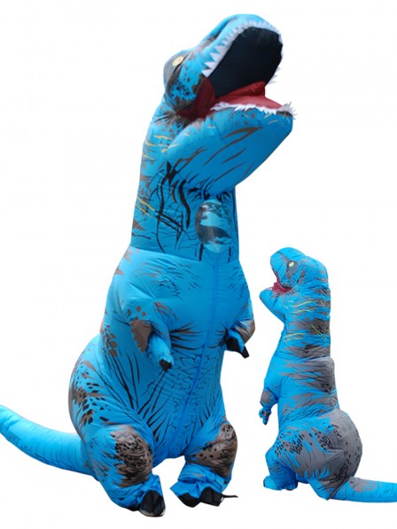 Karneval Kostüm Dinosaurier Kostüm Blow Up Trex Kostüme für Erwachsene und Kinder Blau