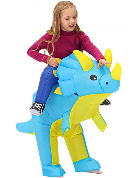 Aufblasbares Dinosaurier Reiter Kostüm für Kinder Halloween Kostüm