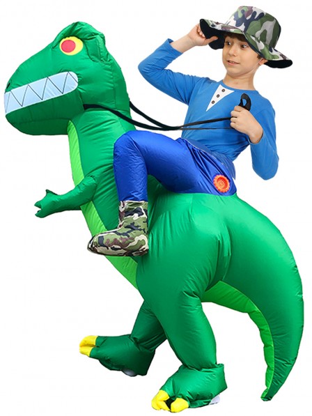 Aufblasbares Dinosaurier Kostüm für Kinder das Trex Blow Up reitet Deluxe Halloween Kostüme