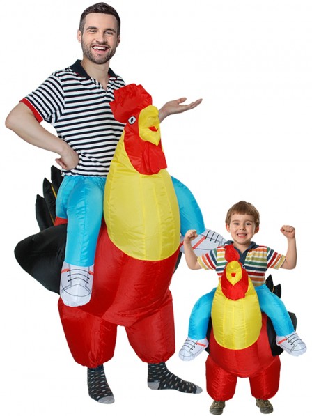 Aufblasbares Huhn Halloween Reitkostüm Halloween Kostüm für Erwachsene und Kinder