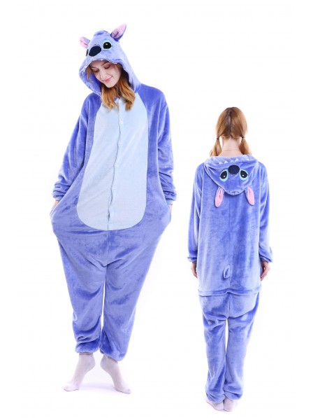 Blauer Stitch Pyjama Onesies Weich Tier Kostüme Für Damen & Herren Schlafanzug Kostüm