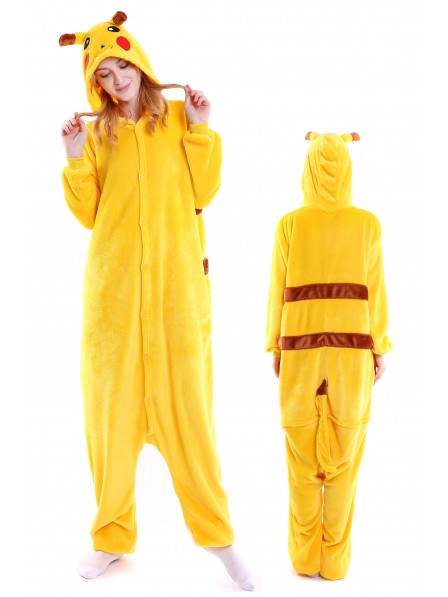 Pikachu Pyjama Onesies Weich Tier Kostüme Für Damen & Herren Schlafanzug Kostüm