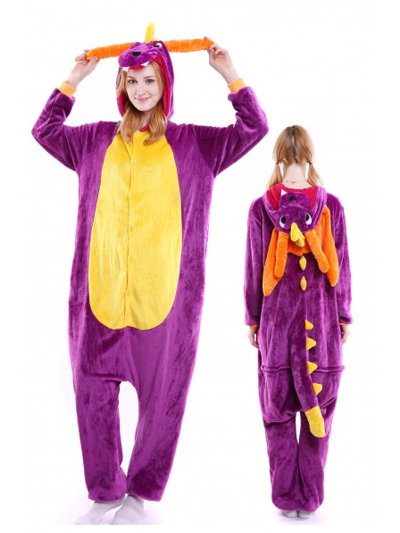 Violetter Drache Pyjama Onesies Weich Tier Kostüme Für Damen & Herren Schlafanzug Kostüm