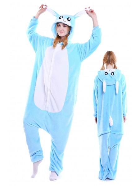 Blauer Hase Pyjama Onesies Weich Tier Kostüme Für Damen & Herren Schlafanzug Kostüm