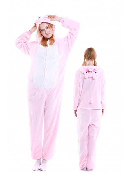 Pink Schwein Pyjama Onesies Weich Tier Kostüme Für Damen & Herren Schlafanzug Kostüm