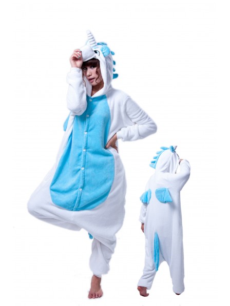 Blaues Einhorn Pyjama Onesies Weich Tier Kostüme Für Erwachsene Schlafanzug Kostüm