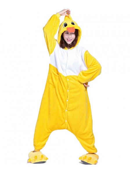 Gelbe Ente Pyjama Onesies Weich Tier Kostüme Für Damen & Herren Schlafanzug Kostüm