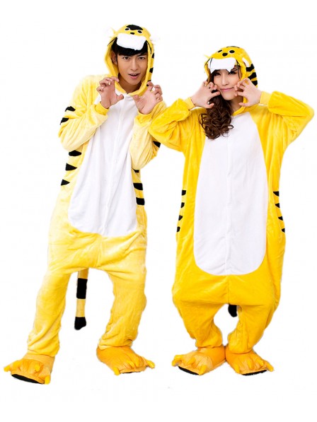 Gelber Tiger Pyjama Onesies Weich Tier Kostüme Für Damen & Herren Schlafanzug Kostüm