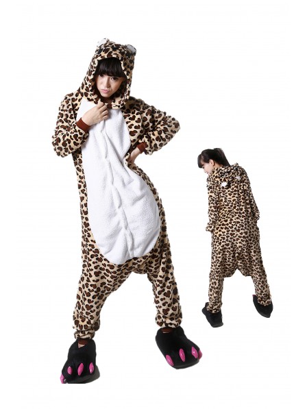 Leopard Bär Pyjama Onesies Weich Tier Kostüme Für Damen & Herren Schlafanzug Kostüm