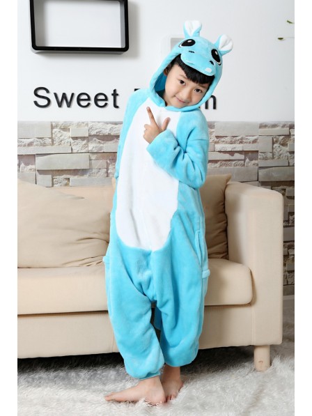 Blau Hippo Pyjama Onesies Kinder Tier Kostüme Für Jugend Schlafanzug Kostüm