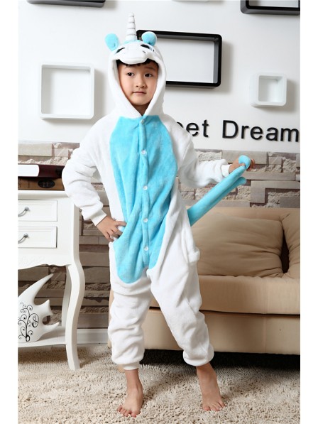 Blaues Einhorn Pyjama Onesies Kinder Tier Kostüme Für Jugend Schlafanzug Kostüm