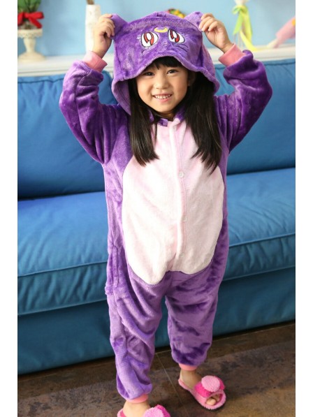 Violette Katze Pyjama Onesies Kinder Tier Kostüme Für Jugend Schlafanzug Kostüm