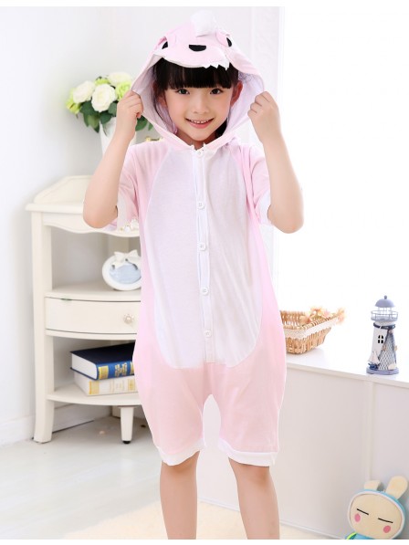 Pink Dinosaurier Onesie Kids Kigurumi Sommer Kurze Ärmel Tier Kostüme Für Jugend