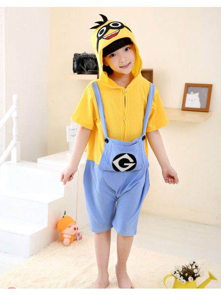 Minions Onesie Kids Kigurumi Sommer Kurze Ärmel Tier Kostüme Für Jugend