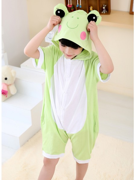 Frosch Onesie Kids Kigurumi Sommer Kurze Ärmel Tier Kostüme Für Jugend