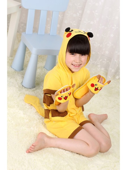 Pikachu Onesie Kids Kigurumi Sommer Kurze Ärmel Tier Kostüme Für Jugend