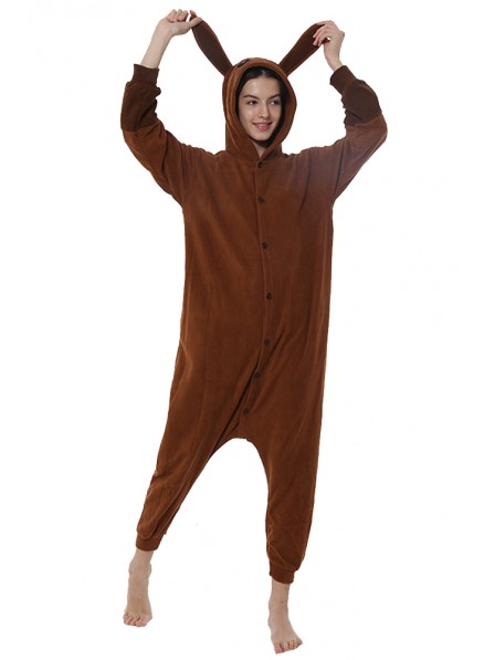 Brown Eevee Kostüm Onesie Pyjama Halloween Outfit Party Schlafanzug