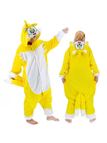 Tails Sonic Kostüm Onesie Pyjama Halloween Outfit Party Schlafanzug