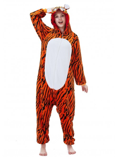 Tiger Onesie Pyjama Kostüm Halloween Outfit for Erwachsene & Teens