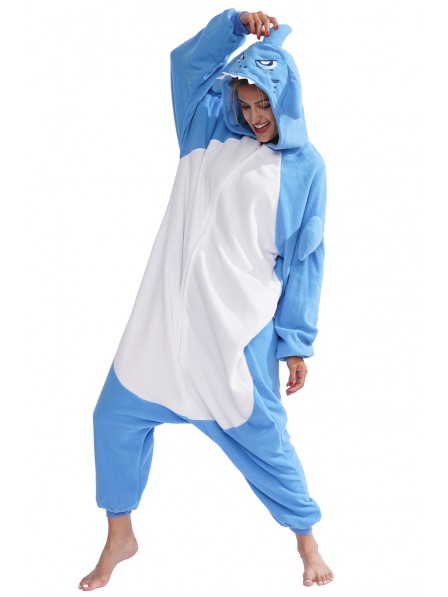 Shark Onesie Pyjama Kostüm Halloween Outfit for Erwachsene & Teens