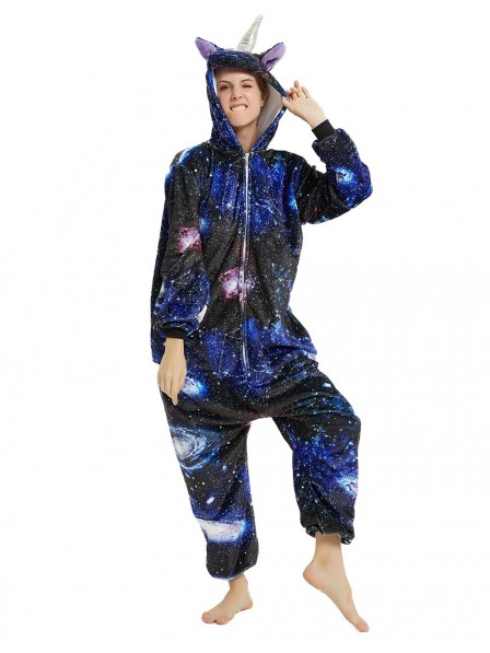 Galaxy Unicorn Onesie Pyjama Kostüm Halloween Outfit for Erwachsene & Teens
