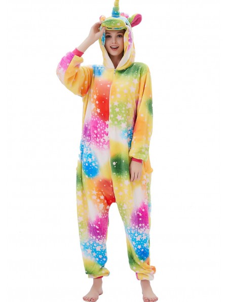 Rainbow Unicorn Onesie Pyjama Kostüm Halloween Outfit for Erwachsene & Teens