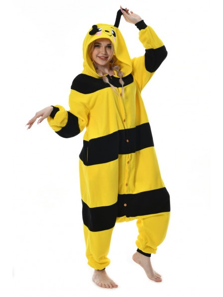 Bee Onesie Pyjama Kostüm Halloween Outfit for Erwachsene & Teens