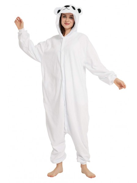 Polarbär Onesie Pyjama Kostüm Halloween Outfit for Erwachsene & Teens