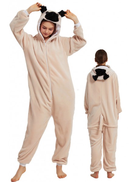 Pug Dog Onesie Pyjama Kostüm Für Erwachsene Schlafanzug