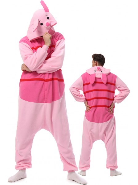 Mens Piglet Onesie Pyjama Kostüm Für Erwachsene Schlafanzug