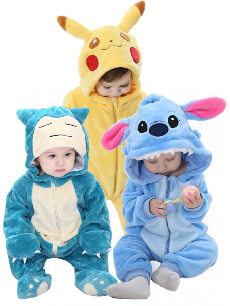 Baby & Toddlers Stitch & Pikachu & Snorlax Onesie Pyjama Kostüm Für Erwachsene Schlafanzug