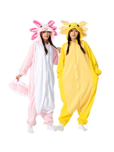 Axolotl Onesie Pyjama Kostüm Für Erwachsene Schlafanzug