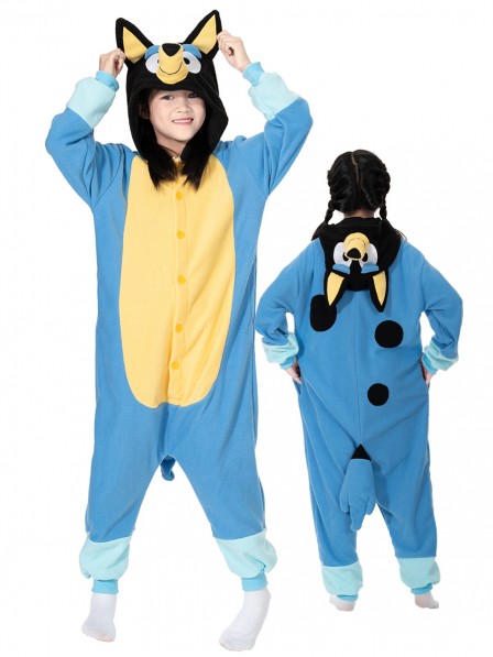 Kinder Blauer Hund Onesie Pyjama Kostüm Für Erwachsene Schlafanzug