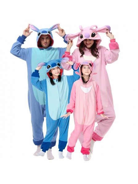 Erwachsene & Kinder Lilo & Stitch Angel Onesie Family Costume Halloween Outfit
