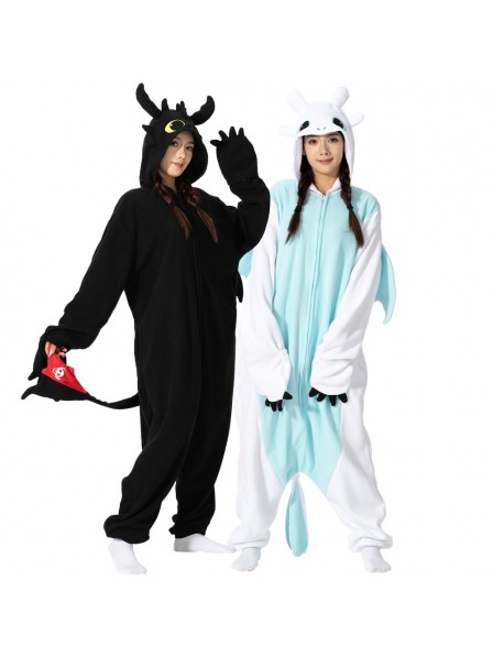 Toothless & Light Fury Onesie Dragon Costume Holiday Easy Cosplay Costume